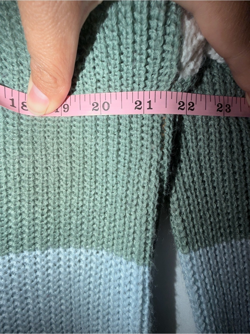 Full Circle Trends Striped Knit Sweater Medium Tie Back Pastel Chunky Boho - Picture 7 of 8
